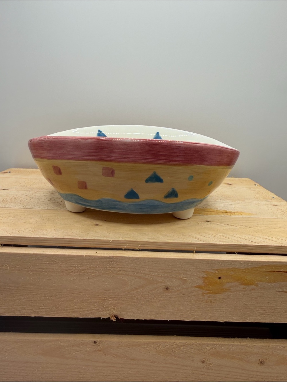Wamsutta Hand Painted Footed Trinket Bowl Soap Dish Catchall Decor